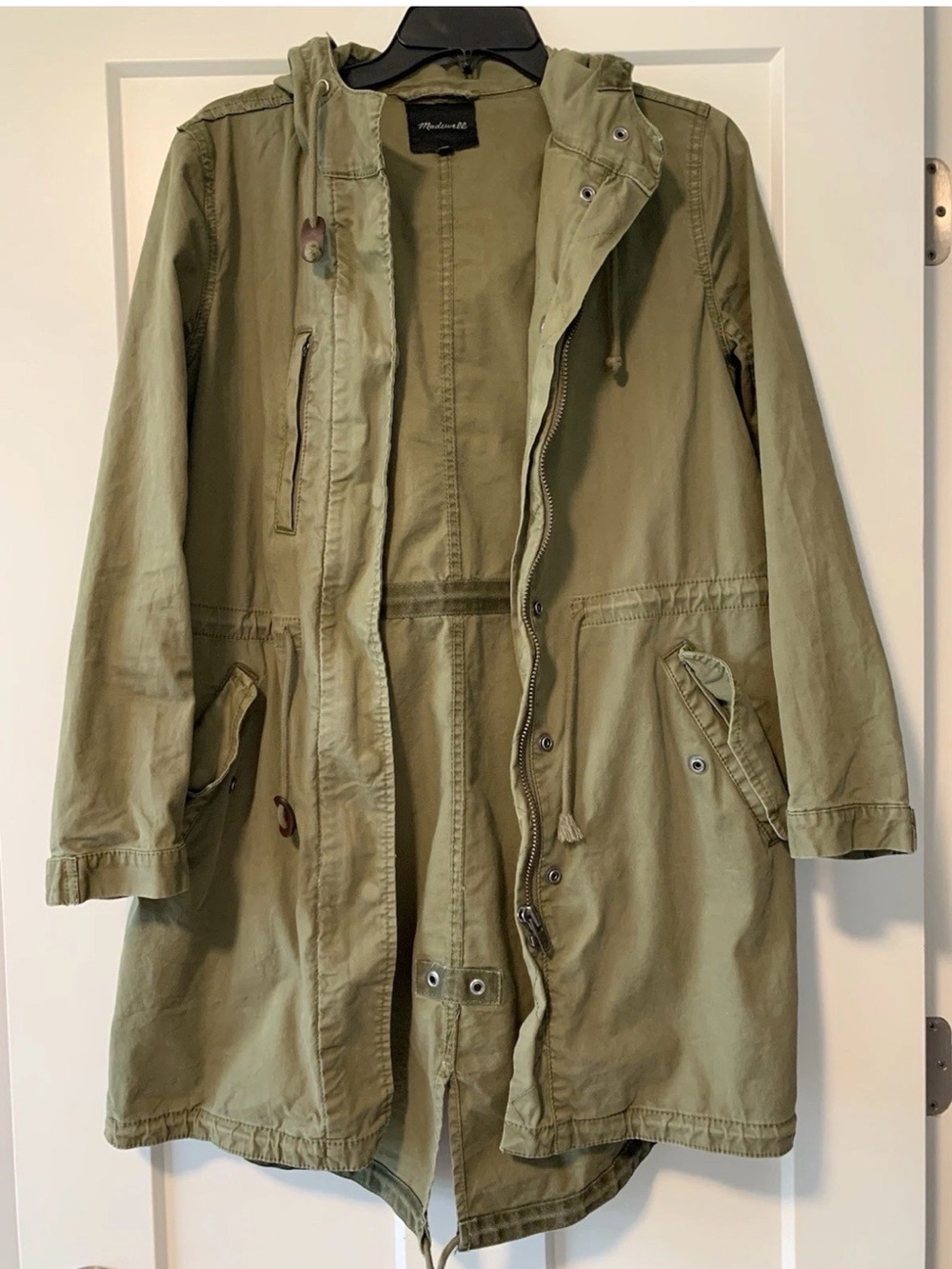 Madewell Olive Green Utility Jacket with Hood